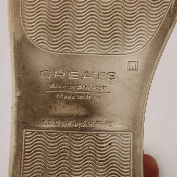 The Royale Greats Brooklyn Men's Size 9 Navy Leather Mid Top Sneakers Italy - Picture 3 of 10